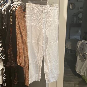 White linen pants